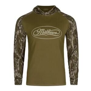 NWT Matthews Archery Men's Mossy Oak Bottomland Sun Shirt Hoodie, Size L